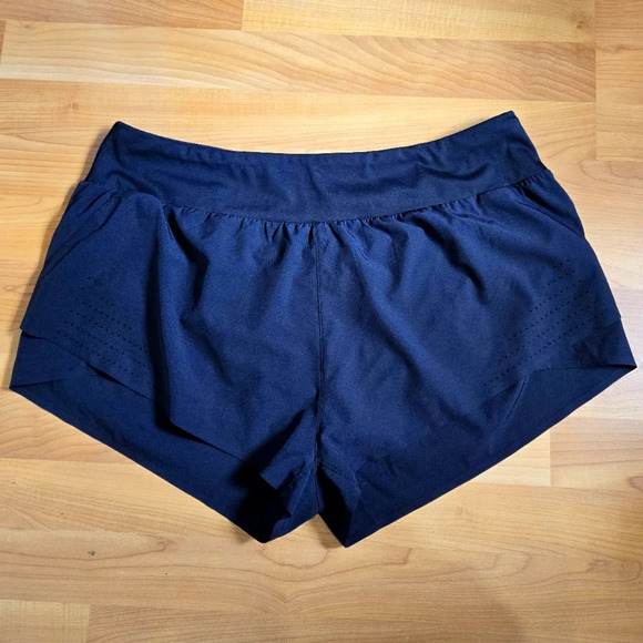 JoyLab High Waisted Laser Cut Shorts Black‎ Size XL Running Athletic Tennis - Picture 1 of 9